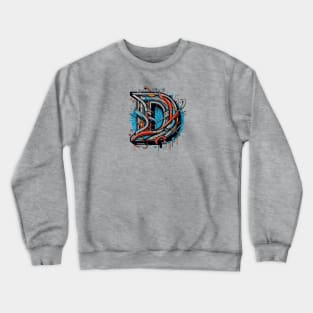 Letter D design graffity style Crewneck Sweatshirt